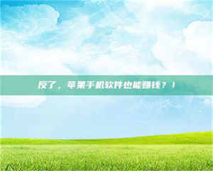 赤壁反了，苹果手机软件也能赚钱？！ 第1张